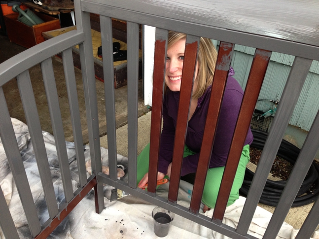 Painting the baby crib!