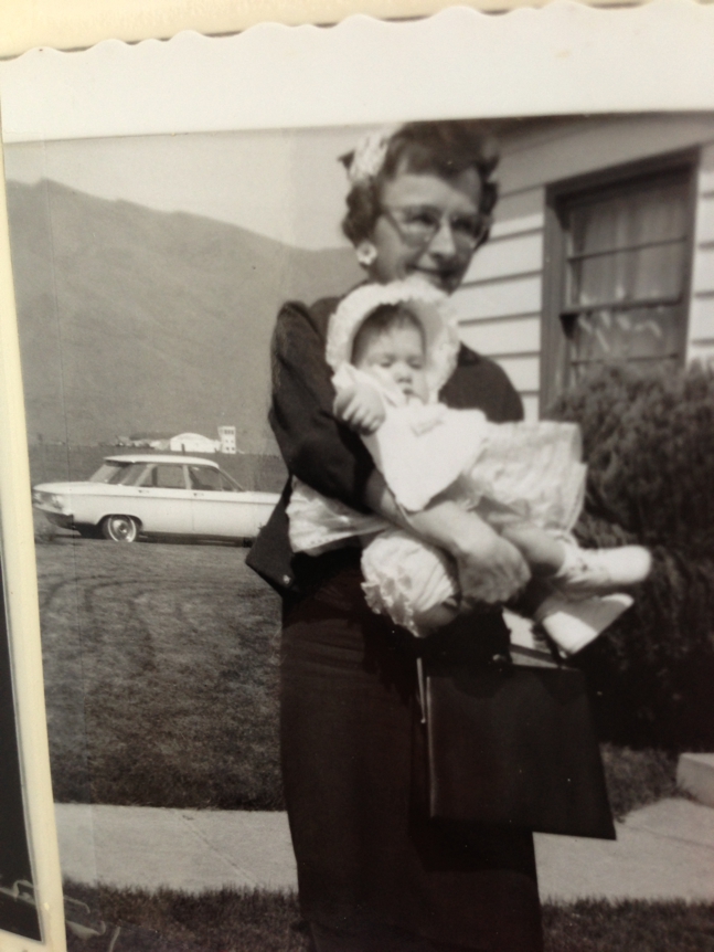 My grandmother holding me as a baby.