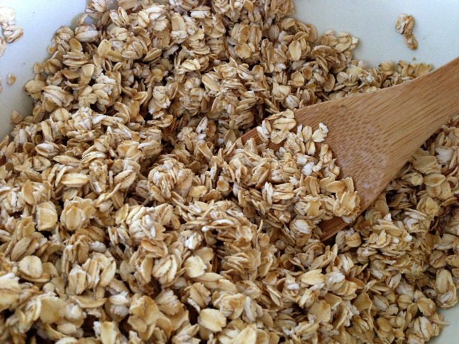 Gluten-free oats mixed with almond milk