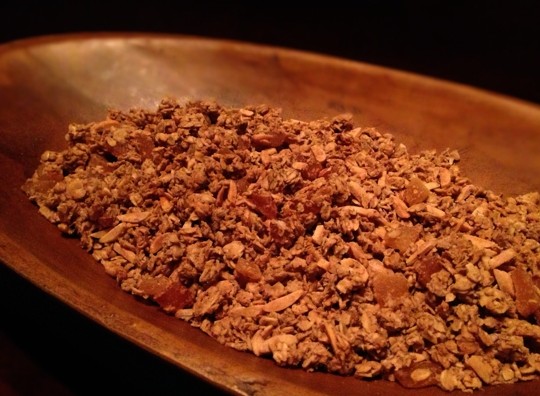Bake the granola for two hours to dry the oats.