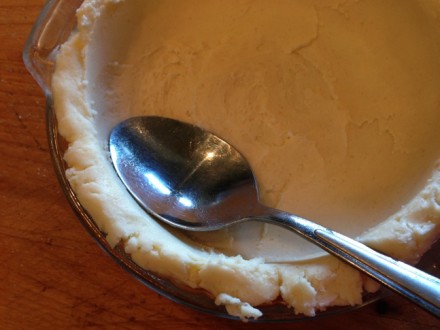 Shaping the pie crust