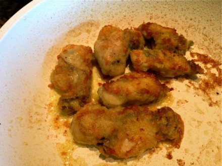 Pan-Fried Oysters Cooking