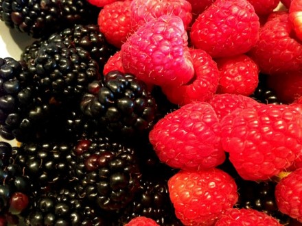 Ripe Blackberries & Raspberries
