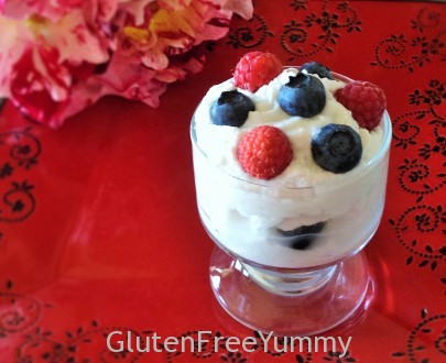 Red, White & Blueberries with Coconut Cream