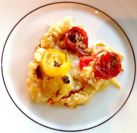 Gluten-free Heirloom Tomato Tart on a Plate