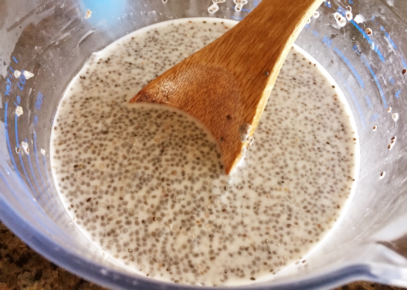 Mixing Chia with Coconut Milk