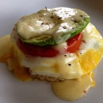 Gluten-free Tomato-Avocado Eggs Benedict