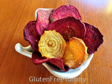 Baked Beet Chips with Sea Salt