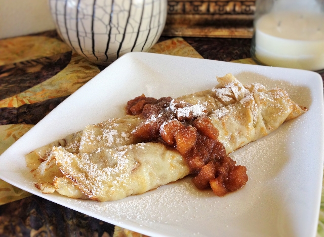 Gluten-free Crepe with Caramelized Apple Compote